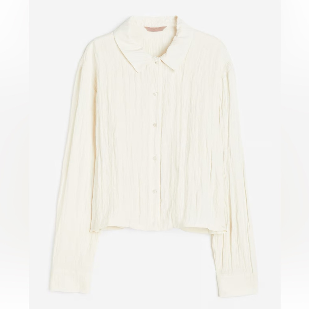 Cream Button-Up Blouse